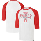 Los Angeles Angels '47 City Connect Crescent Franklin Raglan 3/4-Sleeve T-Shirt - Cream T-shirts