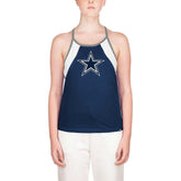 Dallas Cowboys New Era Women's Ribbed Racerback Tank Top - Navy Tops