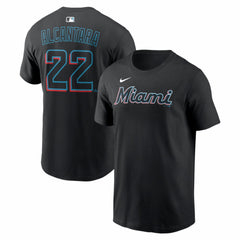 Sandy Alcantara Miami Marlins Nike Home Name & Number T-Shirt - Black T-shirts