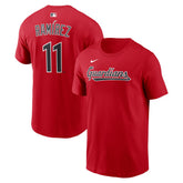 José Ramírez Cleveland Guardians Nike Name & Number T-Shirt - Red T-shirts