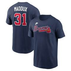 Greg Maddux Atlanta Braves Nike Cooperstown Collection Name & Number T-Shirt - Navy T-shirts