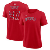 Mike Trout Los Angeles Angels Nike Women's Name & Number T-Shirt - Red T-shirts