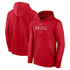Los Angeles Angels Nike Authentic Collection Practice Performance Pullover Hoodie - Red Hoodies
