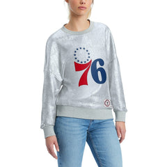 Philadelphia 76ers Tommy Jeans Women's Tracy Pullover Sweatshirt Silver