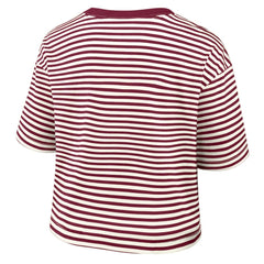 Philadelphia Phillies Nike Women's Cooperstown Collection Striped Cropped T-Shirt - Burgundy/Cream T-shirts