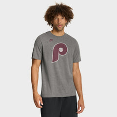 Philadelphia Phillies Nike Cooperstown Logo Tri-Blend T-Shirt - Heather Charcoal T-shirts
