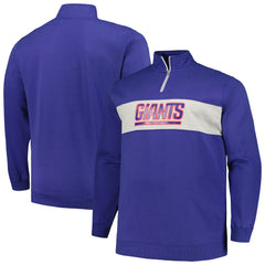 New York Giants Profile Big & Tall Fleece Quarter-Zip Jacket - Royal Jackets