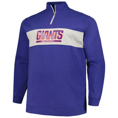New York Giants Profile Big & Tall Fleece Quarter-Zip Jacket - Royal Jackets