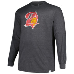 Tampa Bay Buccaneers Profile Big & Tall Throwback Long Sleeve T-Shirt - Heather Charcoal T-shirts