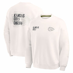 Kansas City Chiefs Oversized Type Play Multi Sweatshirt - Cream Sweatshirts