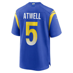 Tutu Atwell Los Angeles Rams Home Game Jersey - Royal Jerseys