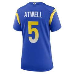Tutu Atwell Los Angeles Rams Women's Home Game Jersey - Royal Jerseys