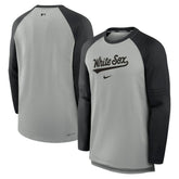 Chicago White Sox Nike Authentic Collection Game Time Raglan Performance Long Sleeve T-Shirt - Heather Gray/Black T-shirts