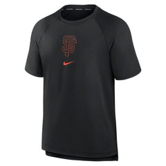 San Francisco Giants Nike Authentic Collection Pregame Raglan Performance T-Shirt - Black T-shirts