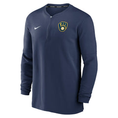 Milwaukee Brewers Nike Authentic Collection Game Time Performance Quarter-Zip Top - Navy Tops