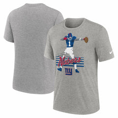 Malik Nabers New York Giants Player Graphic T-Shirt - Heather Gray T-shirts