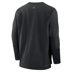 Miami Marlins Nike Authentic Collection Player Dri-FIT Lightweight Pullover - Black Pullover