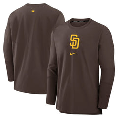 San Diego Padres Nike Authentic Collection Player Dri-FIT Lightweight Pullover - Brown Pullover