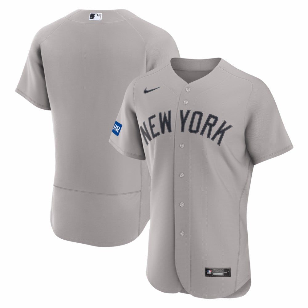 New York Yankees Nike Road Sponsor Patch Authentic Jersey - Gray Jerseys