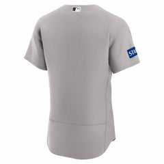 New York Yankees Nike Road Sponsor Patch Authentic Jersey - Gray Jerseys