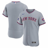 New York Mets Nike Road Sponsor Patch Authentic Jersey - Gray Jerseys