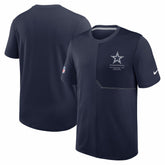Dallas Cowboys Sideline UV Dri-FIT Coach Shirt - Navy