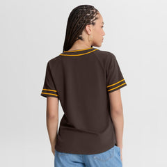 San Diego Padres Fanatics Women's Diva Race Ahead Raglan V-Neck T-Shirt - Brown T-shirts