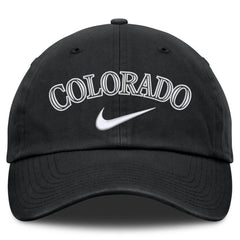Colorado Rockies Nike Primetime Club Adjustable Hat - Black Hats