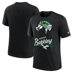 Saquon Barkley Philadelphia Eagles Player Graphic T-Shirt - Heather Black T-shirts