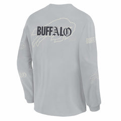 Buffalo Bills Oversized Type Play Long Sleeve T-Shirt - Gray T-shirts
