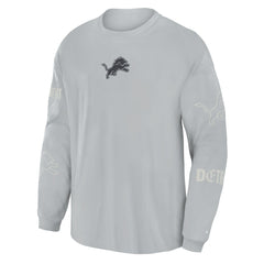 Detroit Lions Oversized Type Play Long Sleeve T-Shirt - Gray T-shirts