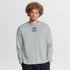 Green Bay Packers Oversized Type Play Long Sleeve T-Shirt - Gray T-shirts