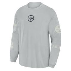 Pittsburgh Steelers Oversized Type Play Long Sleeve T-Shirt - Gray T-shirts