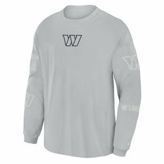 Washington Commanders Oversized Type Play Long Sleeve T-Shirt - Gray T-shirts