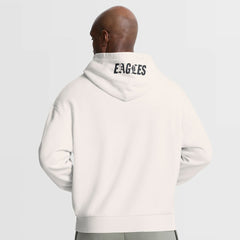 Philadelphia Eagles Oversized Type Play Location Hoodie - Cream Hoodies