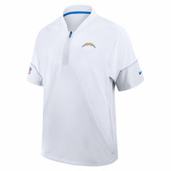 Los Angeles Chargers Sideline Short Sleeve Quarter-Zip Coach Jacket - White Jackets