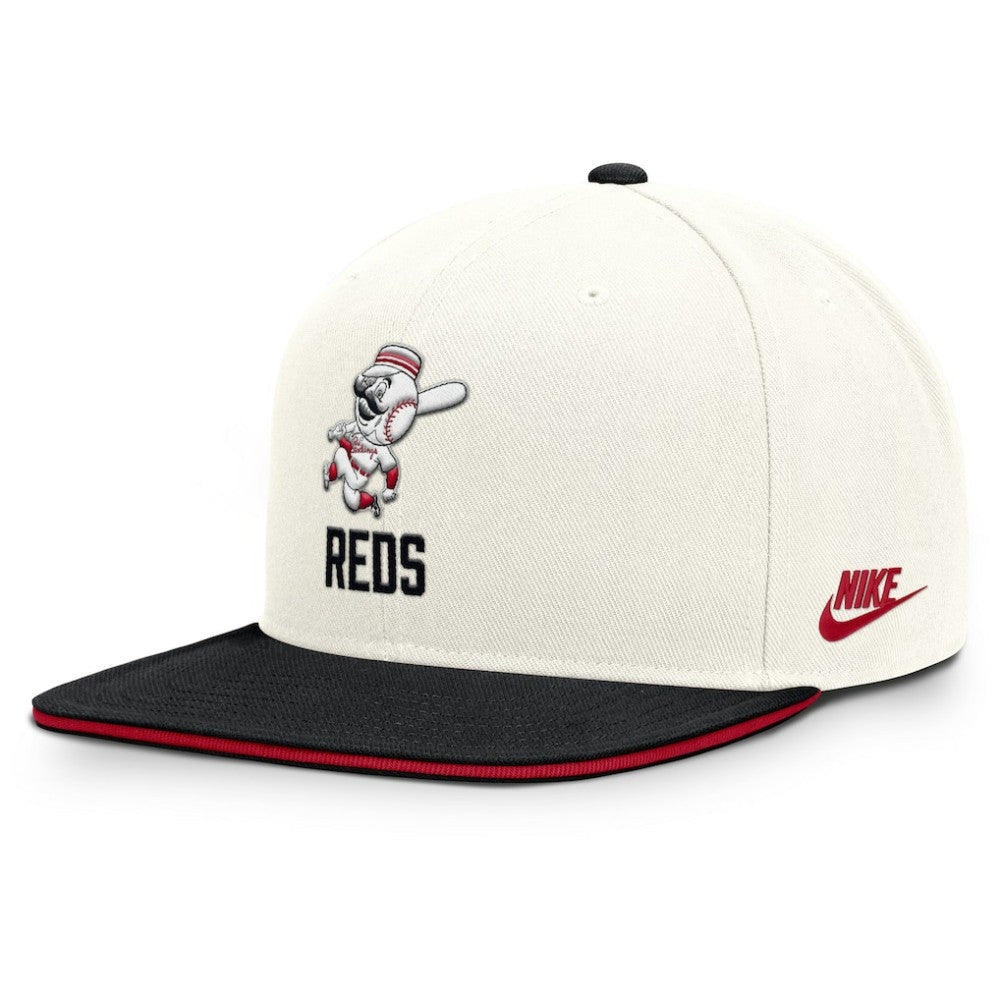 Cincinnati Reds Nike Cooperstown Pro Dri-FIT Snapback Hat - Cream/Black Hats