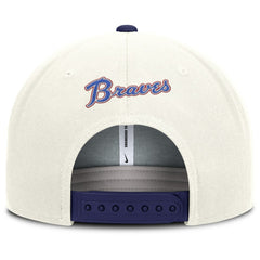 Atlanta Braves Nike Cooperstown Pro Dri-FIT Snapback Hat - Cream/Royal Hats