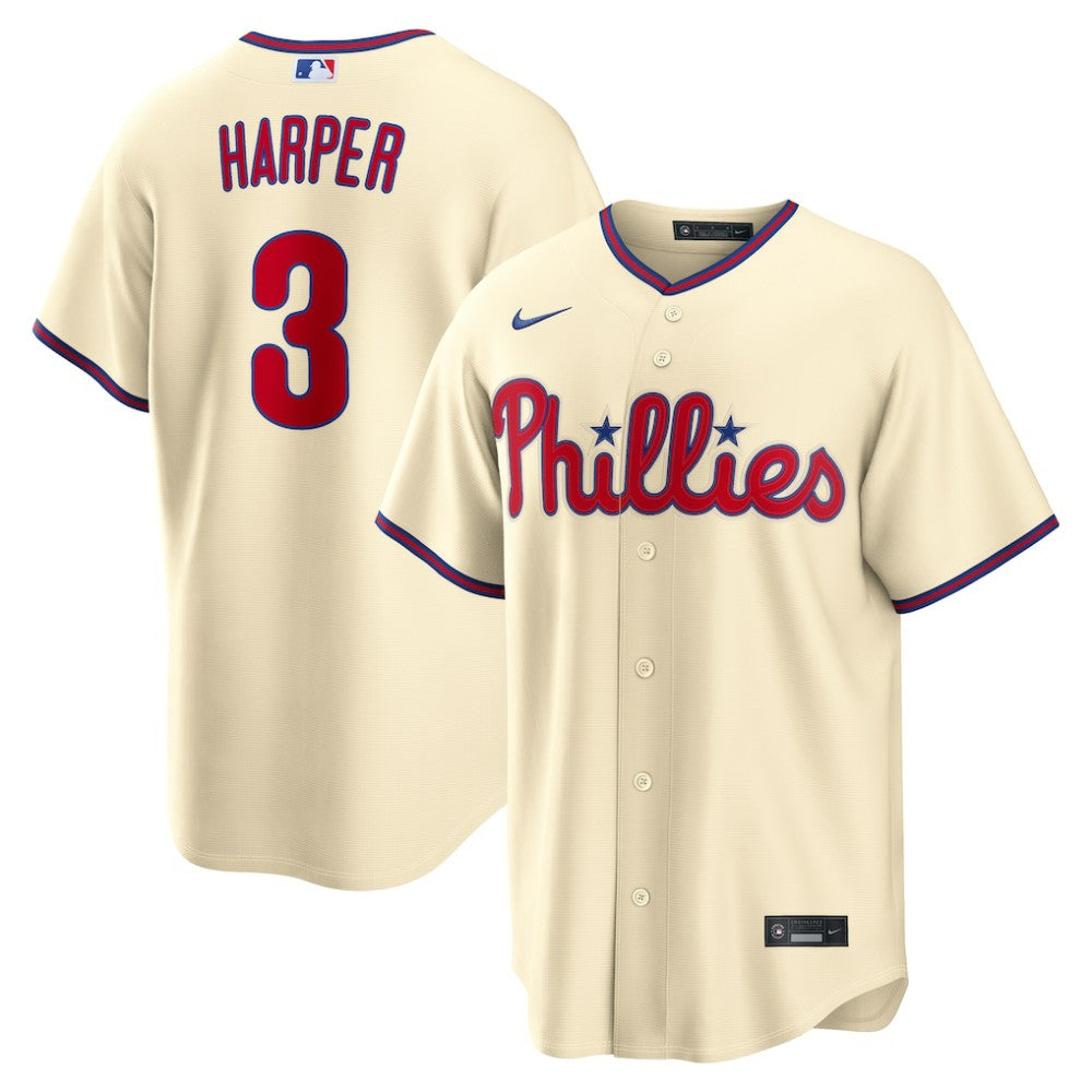 Bryce Harper Philadelphia Phillies Nike Alternate Replica Jersey - Cream Jerseys