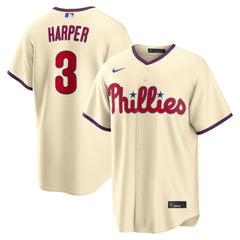 Bryce Harper Philadelphia Phillies Nike Alternate Replica Jersey - Cream Jerseys