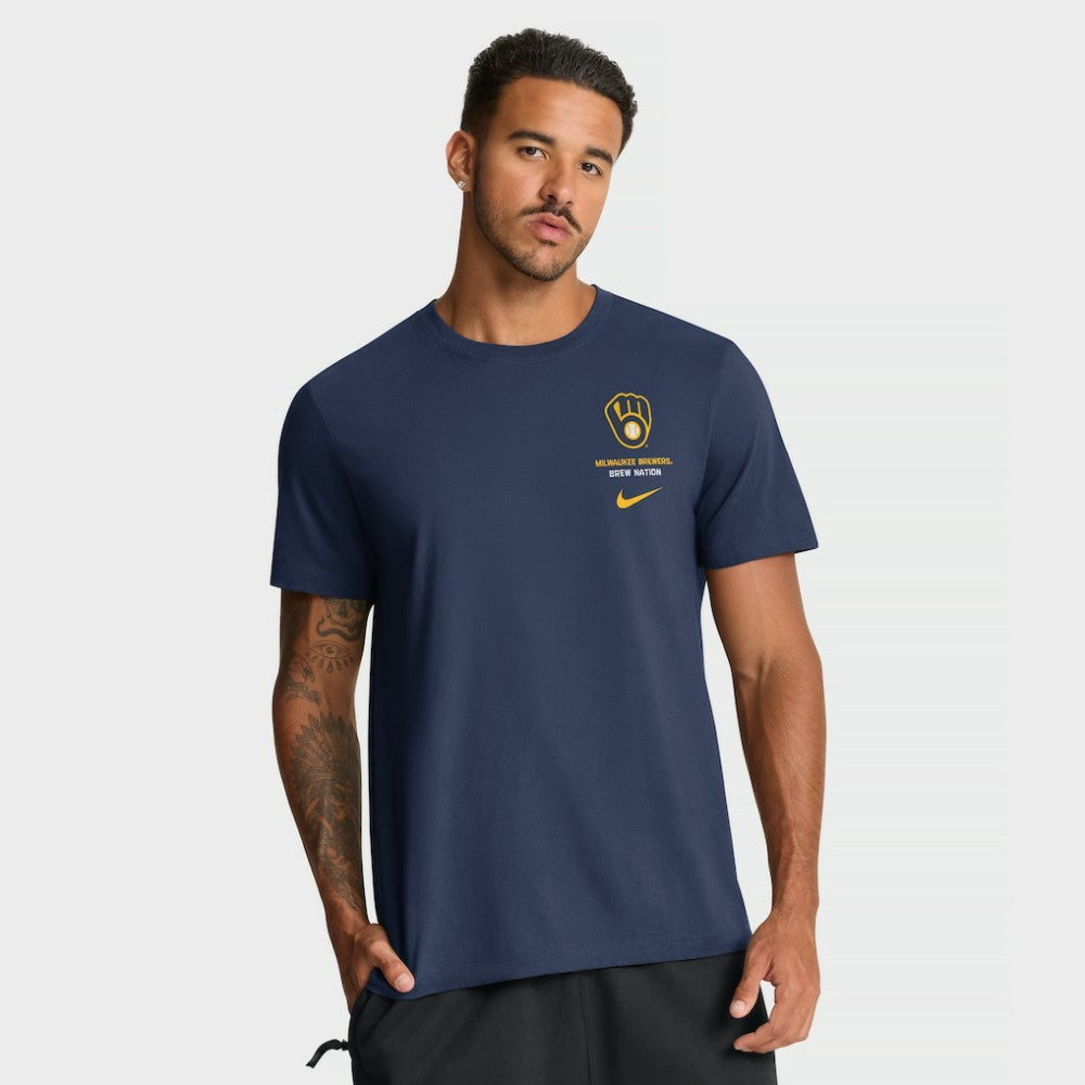 Milwaukee Brewers Nike Primetime 2-Hit T-Shirt - Navy T-shirts