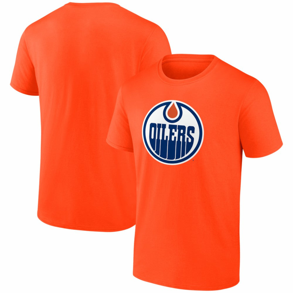 Edmonton Oilers Logo Athletic Essential T-Shirt - Orange | US 2001551958