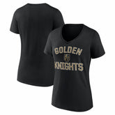 Vegas Golden Knights Logo Athletic Women's Arch Victory V-Neck T-Shirt - Black | US 2001552666