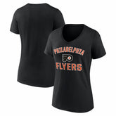 Philadelphia Flyers Logo Athletic Women's Arch Victory V-Neck T-Shirt - Black | US 2001552675