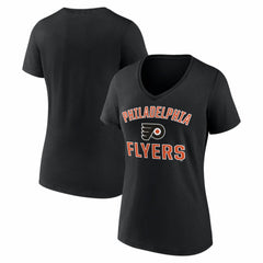Philadelphia Flyers Logo Athletic Women's Arch Victory V-Neck T-Shirt - Black | US 2001552675