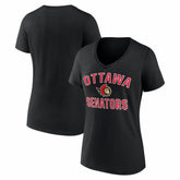 Ottawa Senators Logo Athletic Women's Arch Victory V-Neck T-Shirt - Black | US 2001552676