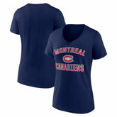 Montreal Canadiens Logo Athletic Women's Arch Victory V-Neck T-Shirt - Navy | US 2001552681