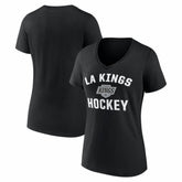 Los Angeles Kings Logo Athletic Women's Arch Victory V-Neck T-Shirt - Black | US 2001552683