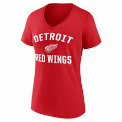 Detroit Red Wings Logo Athletic Women's Arch Victory V-Neck T-Shirt - Red | US 2001552686