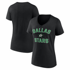Dallas Stars Logo Athletic Women's Arch Victory V-Neck T-Shirt - Black | US 2001552687